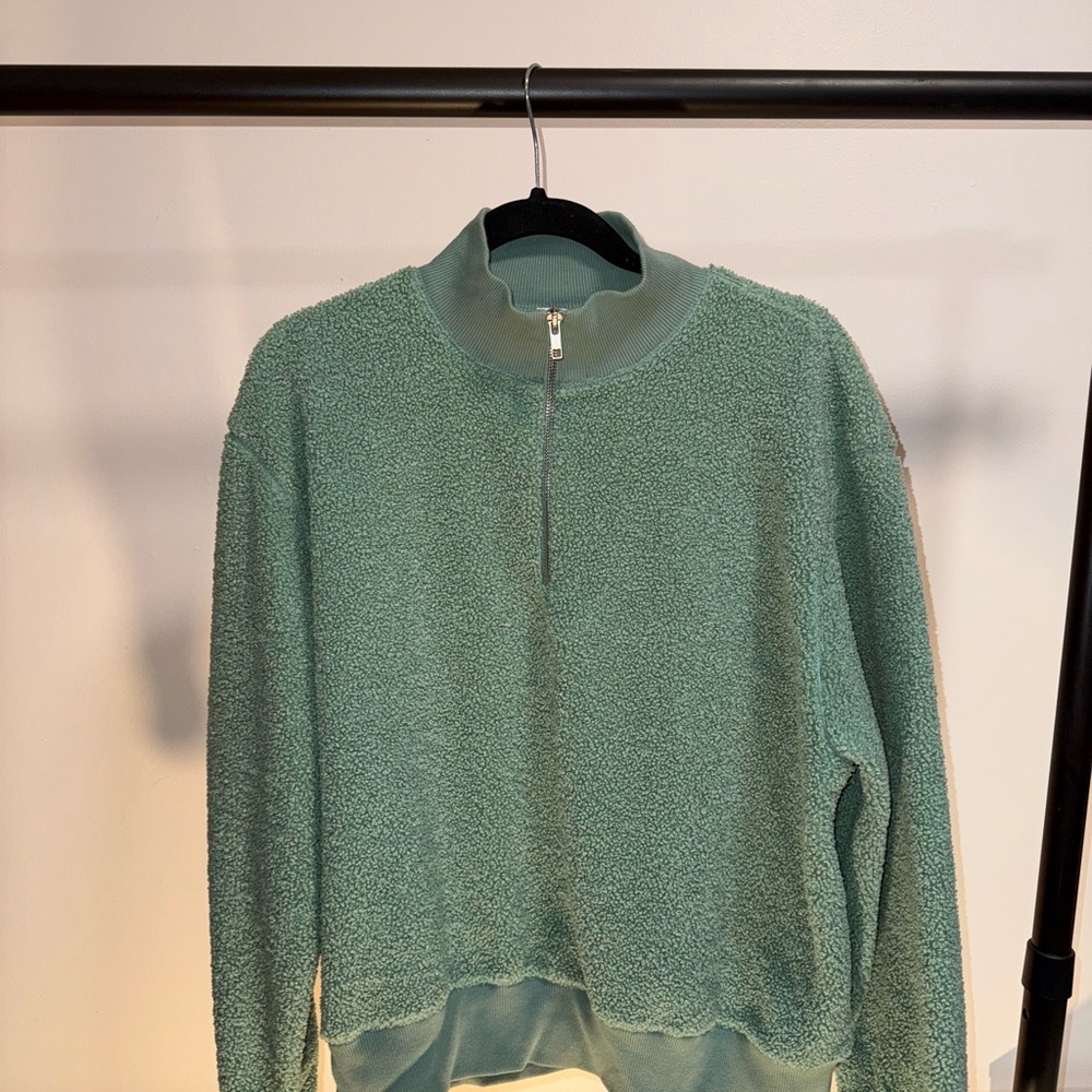 Topshop Green Cowl Neck Sweater with Soft Texture
